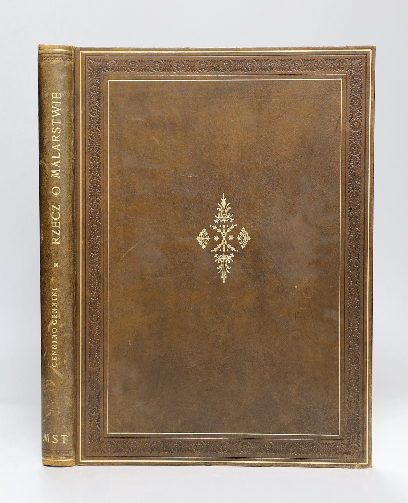 Cennini, Cennino - (Il Libro Dell'Arte Ovvero Trattato della Pittura). Rzecz o Malarstwie ... Rekopsis 2 Roku Panfkiego MCCCCXXXVII przechowany w Bibljotece Laurencjanfkiegi we Florencji ... Limited edition. title in red